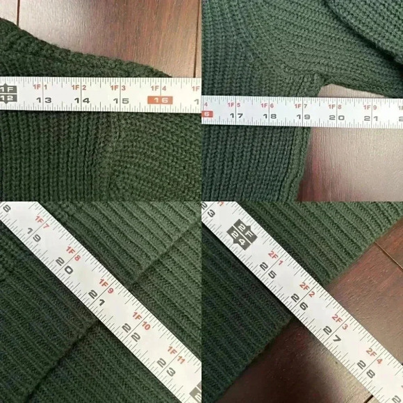 Devoted Sweater Lace Tie Front Keyhole Neckline High Low Hem Green Size Small - Picture 11 of 16